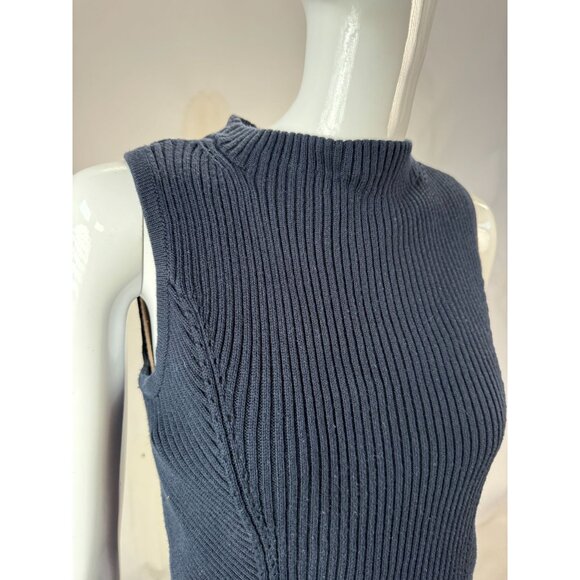 Tommy Hilfiger Navy Blue Sleeveless Ribbed Knit Cotton Top Size SP - Picture 11 of 16